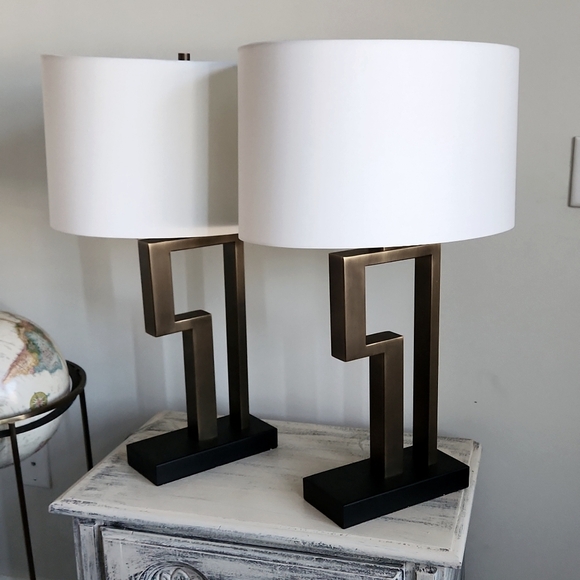 NWT pair of P bronze table lamps - Picture 3 of 3